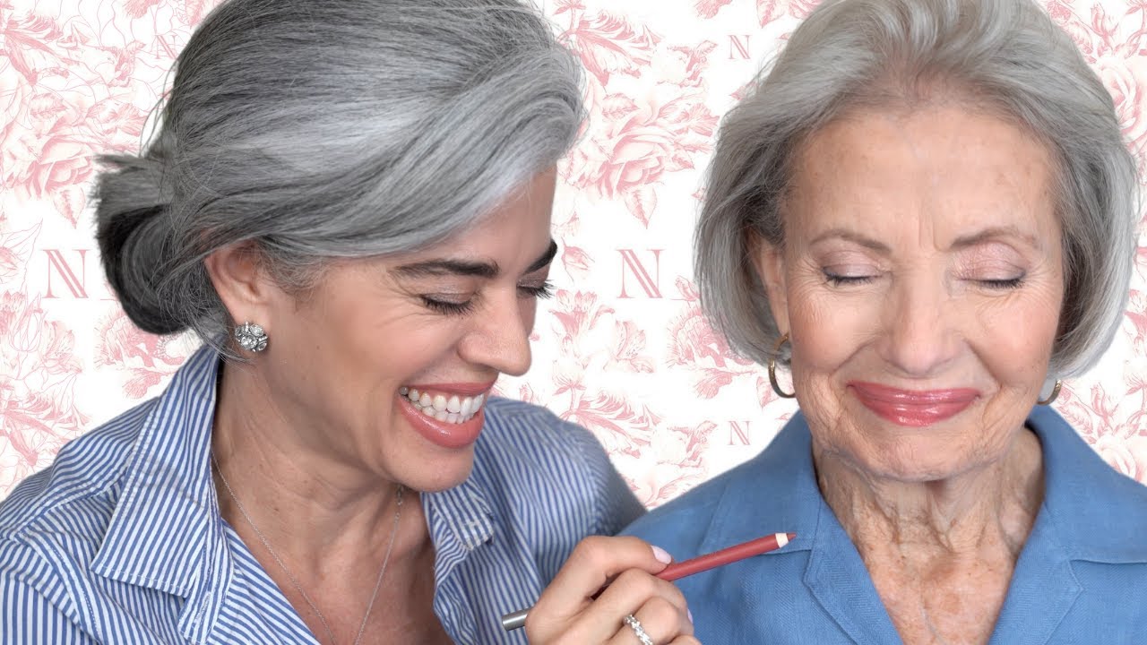 The reverse lip liner trick for mature lips demonstrated by Nikol Johnson and her mother