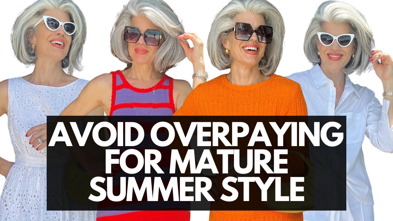 Nikol Johnson in affordable mature summer style with bright silver hair