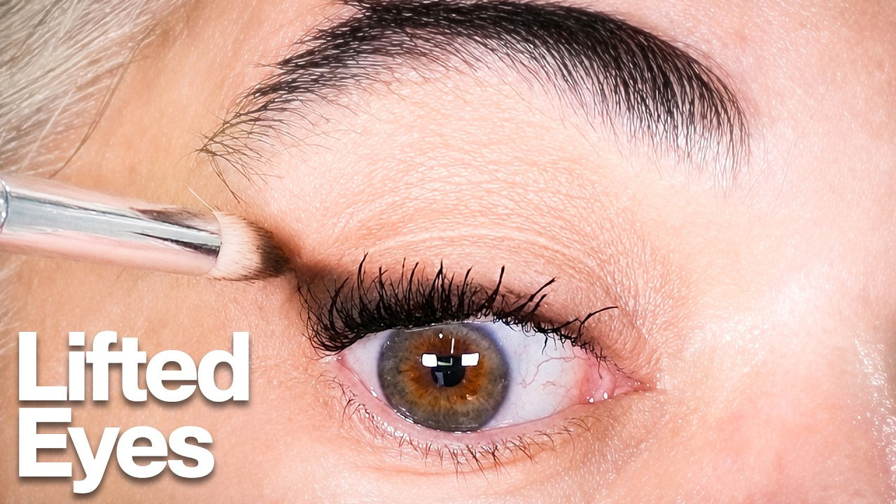 Nikol Johnson demonstrating the soft lift eyeliner technique on a hooded mature eye