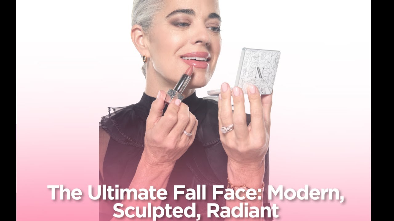 Nikol Johnson teaching a modern sculpted radiant fall makeup look for mature skin
