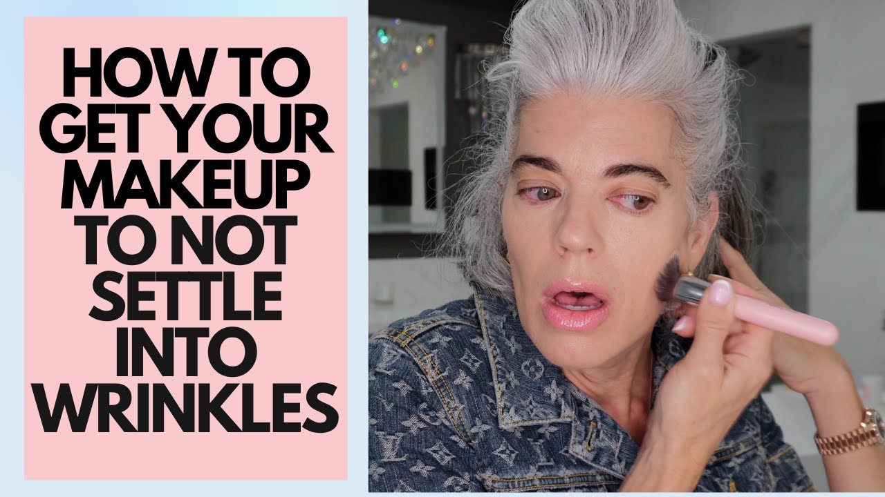 Nikol Johnson showing how to keep makeup from settling into wrinkles on mature skin