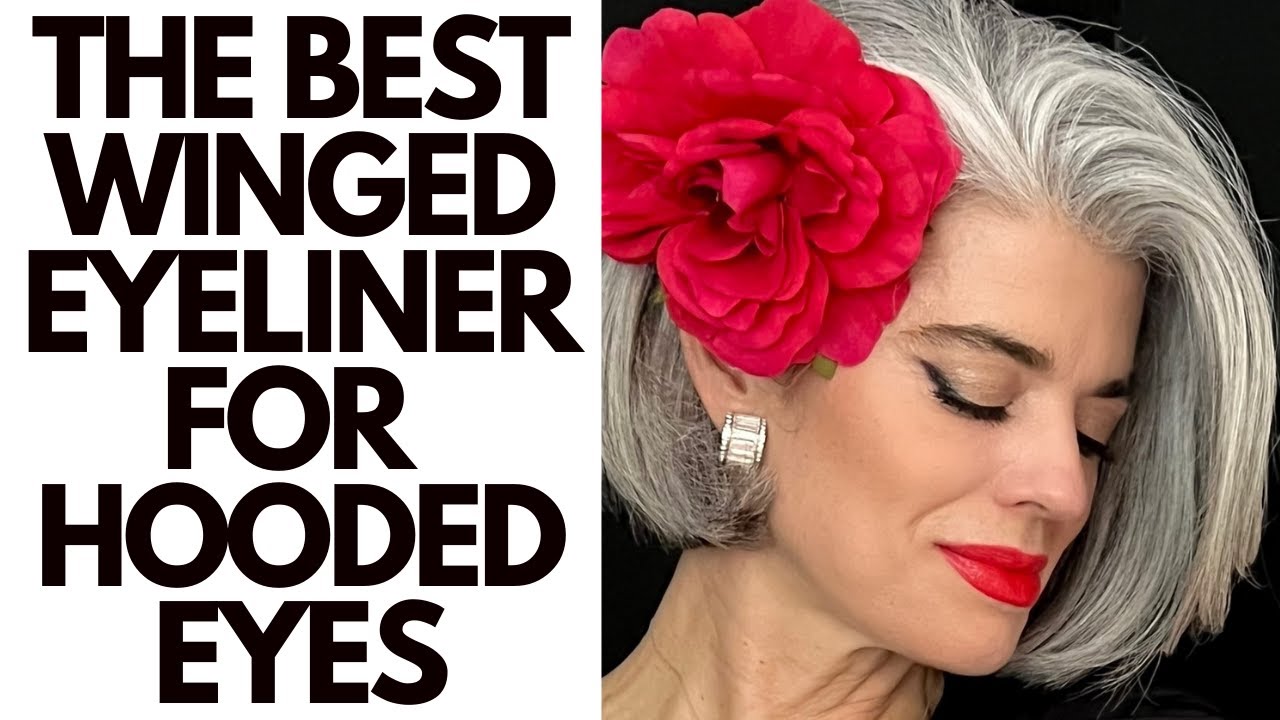 Winged eyeliner for hooded eyes