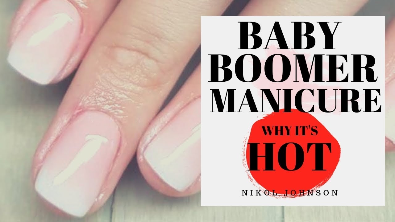 The baby boomer manicure: soft nude-to-white gradient nails