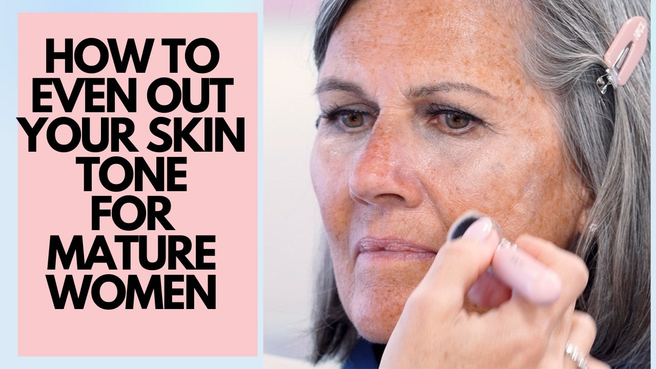 Nikol Johnson evening out skin tone with color correction instead of heavy makeup