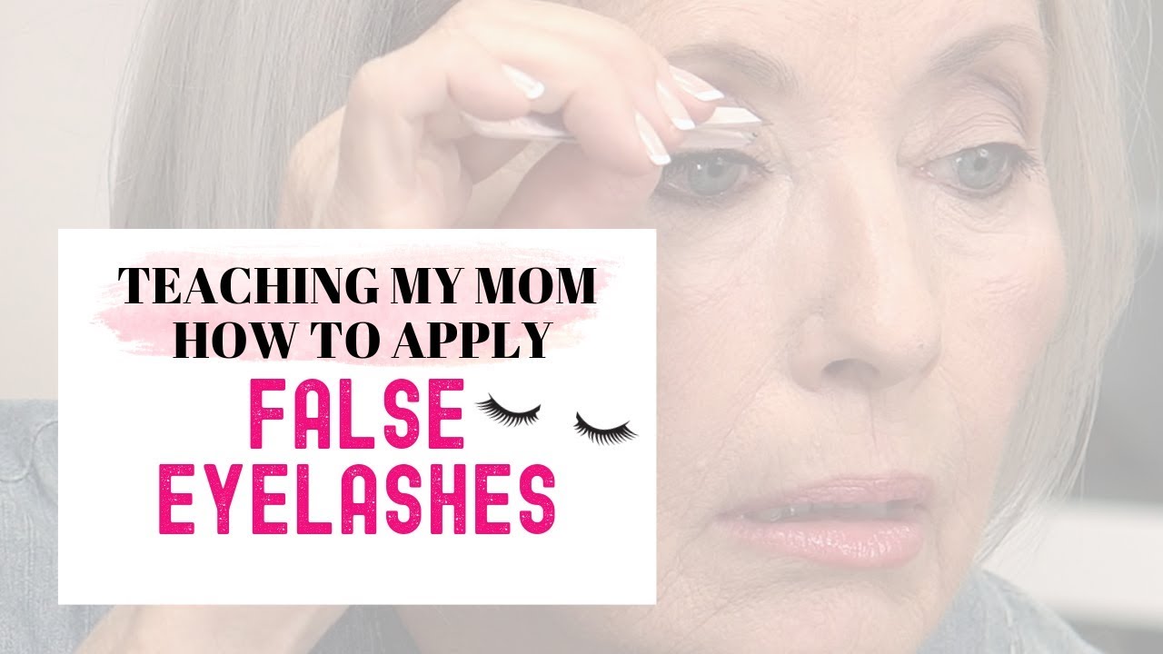 Teaching a 70-year-old beginner how to apply false lashes