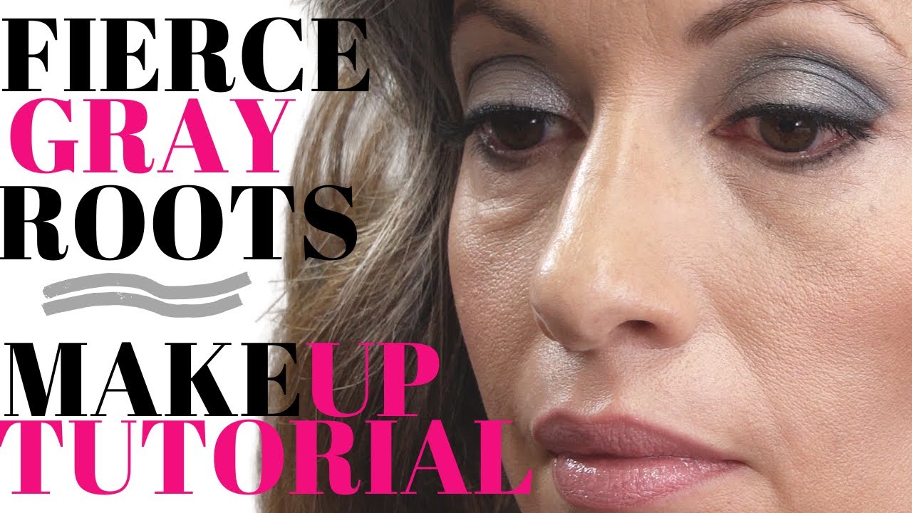 Late 40s gray hair transition makeup tutorial