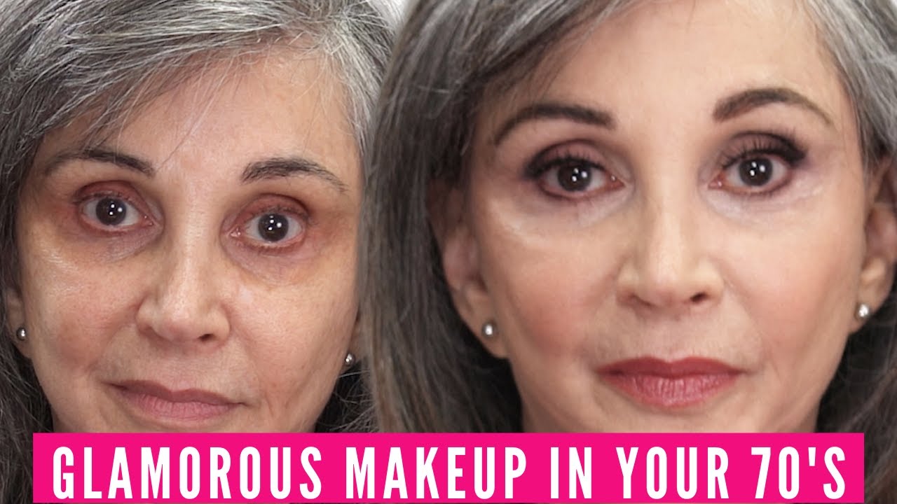 Glamorous mature makeup tutorial for women in their 70s