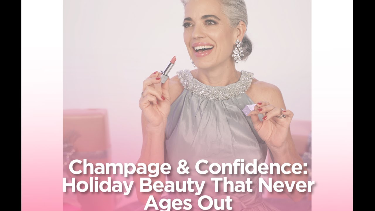 Nikol Johnson creating a champagne-toned holiday glam look in a live session