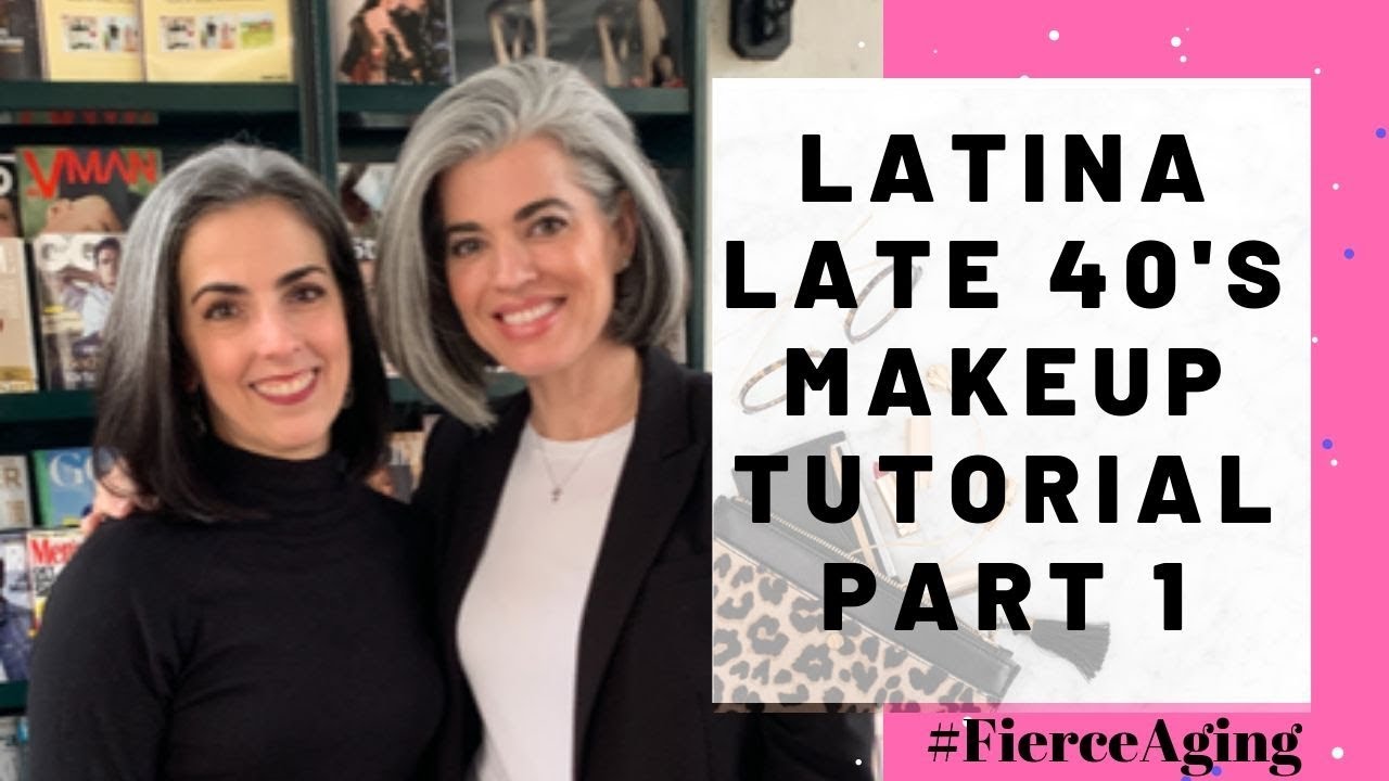 Makeup tutorial for warm skin tones with early gray hair