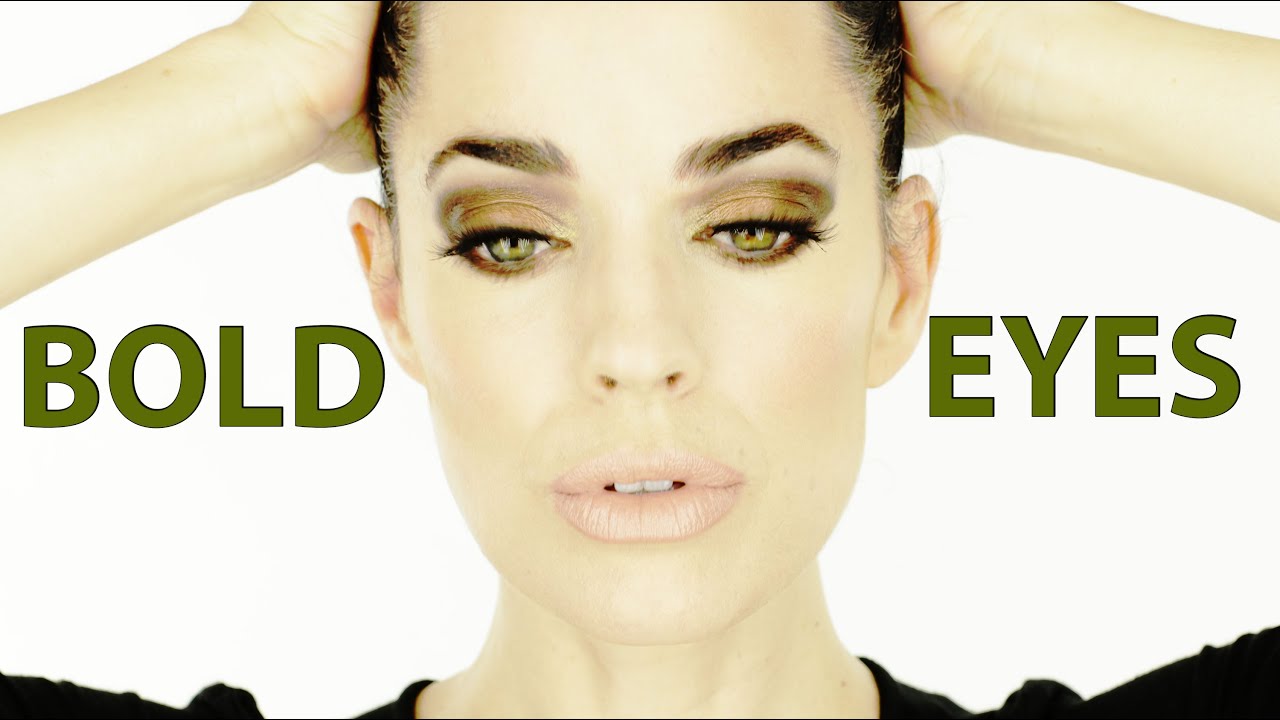 Bold molten bronze eye makeup with copper dimension