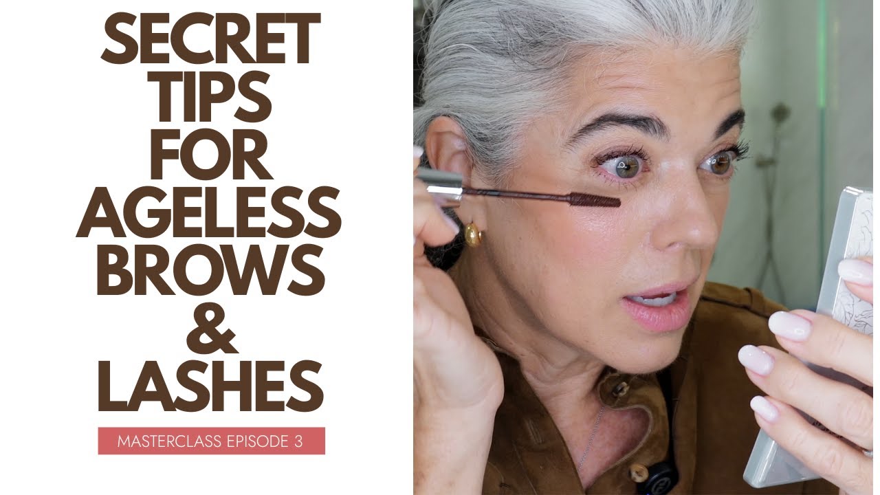 Nikol Johnson shaping brows and defining lashes to frame mature eyes