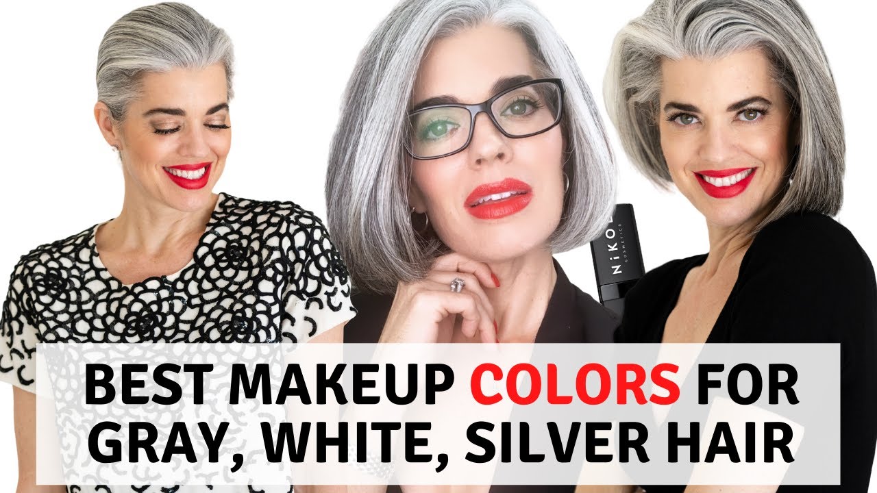 The best makeup colors for gray, white, and silver hair