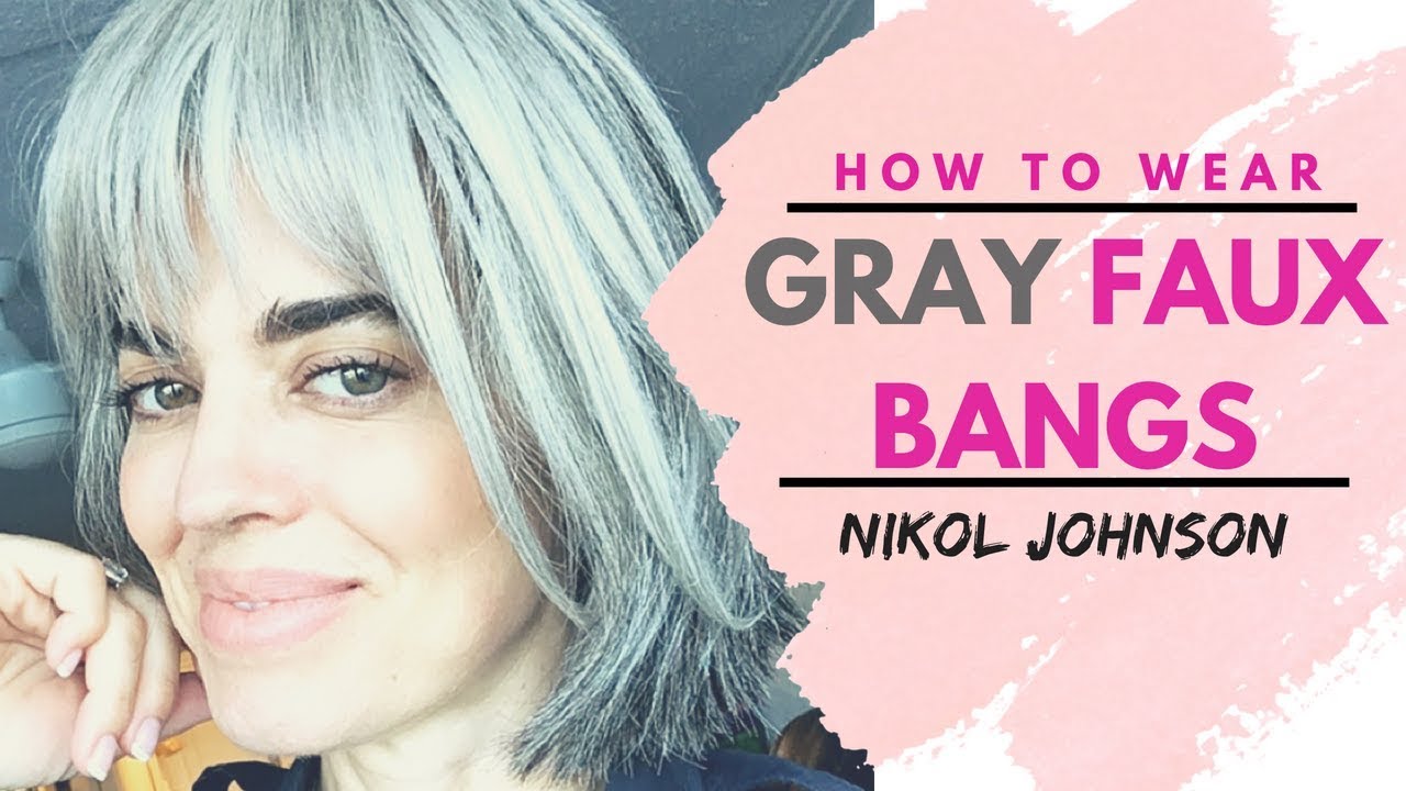 How to wear gray clip-in faux bangs naturally