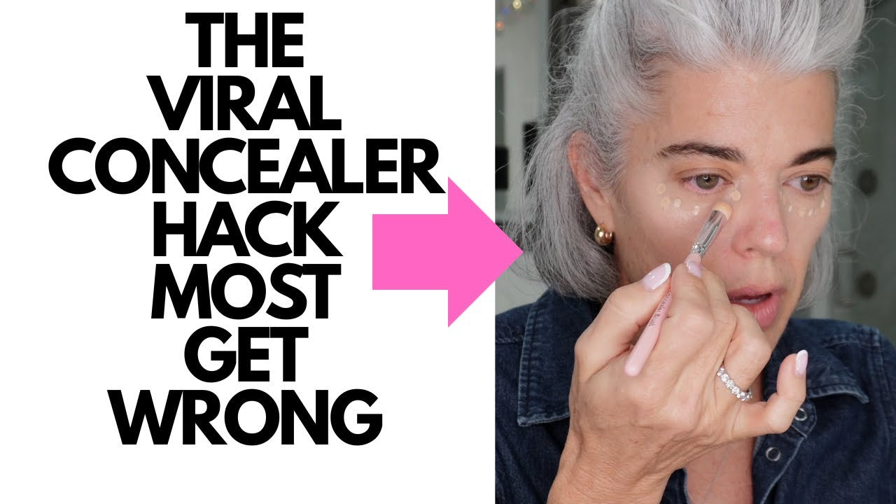 Nikol Johnson demonstrating a natural concealer technique for mature skin