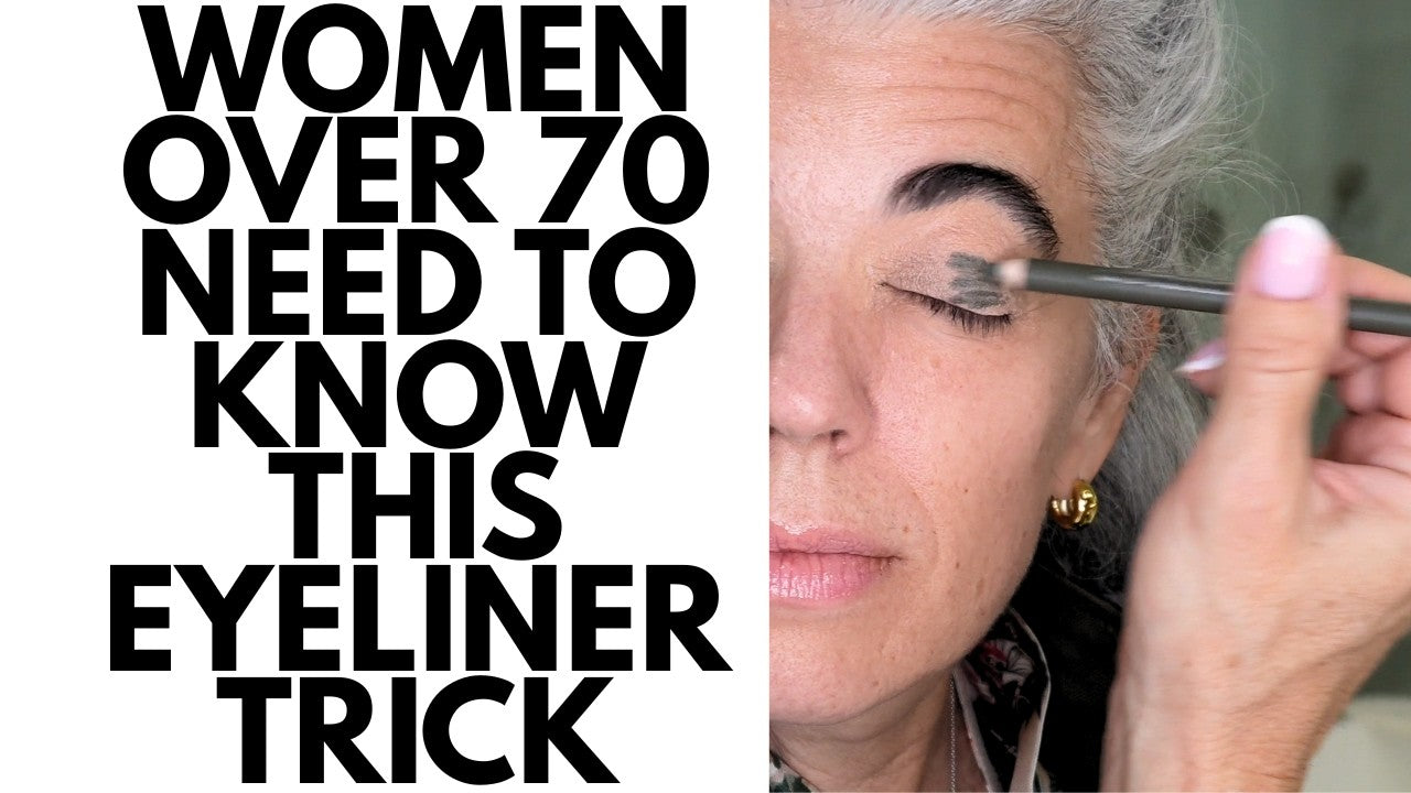 Nikol Johnson demonstrating a lifting, modern eye makeup technique for mature eyes